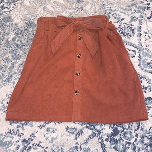 Buttoned Corduroy Skirt